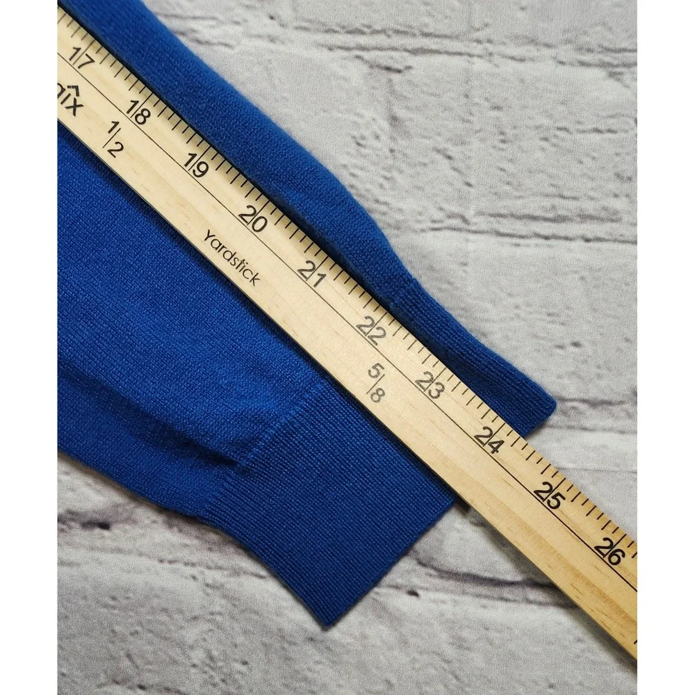 Banana Republic Extra Fine Merino Wool V-Neck Sweater Royal Blue Mens XL
